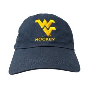 West Virginia University Mountaineers WVU Hockey Strapback Hat Cap Dad Logo